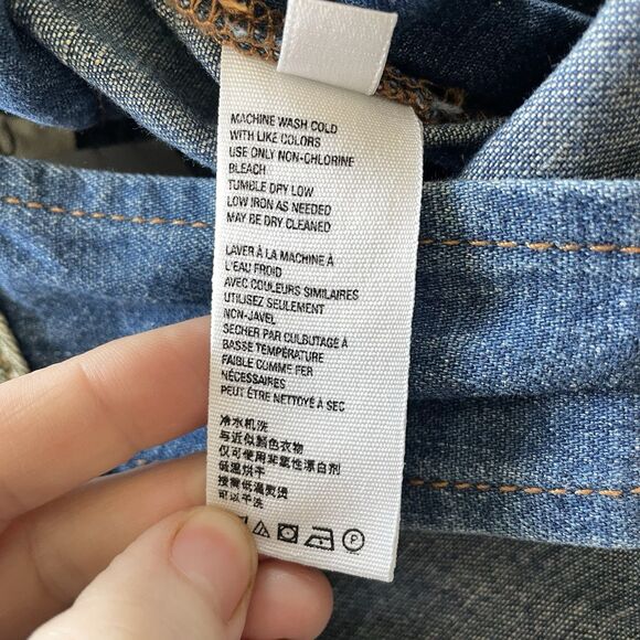 We the Free Free People Denim Overalls Womens Small Patched Carpenter Boho Retro - Picture 10 of 14